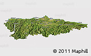 Satellite 3D Map of Asturias, cropped outside