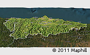 Satellite 3D Map of Asturias, darken