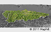 Satellite 3D Map of Asturias, desaturated