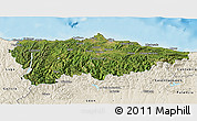 Satellite 3D Map of Asturias, shaded relief outside