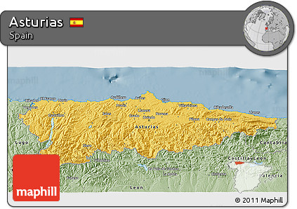 Savanna Style 3D Map of Asturias
