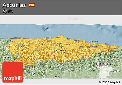 Savanna Style 3D Map of Asturias