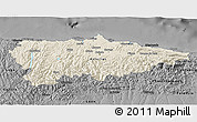 Shaded Relief 3D Map of Asturias, darken, desaturated