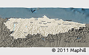Shaded Relief 3D Map of Asturias, darken