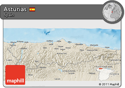 Shaded Relief 3D Map of Asturias