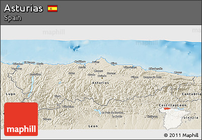 Shaded Relief 3D Map of Asturias