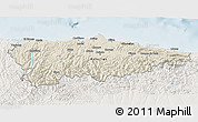 Shaded Relief 3D Map of Asturias, lighten