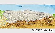 Shaded Relief 3D Map of Asturias, physical outside