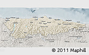 Shaded Relief 3D Map of Asturias, semi-desaturated