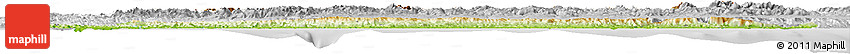 Physical Horizon Map of Asturias, lighten, desaturated