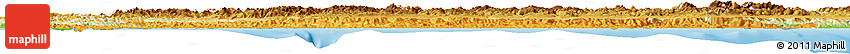 Political Horizon Map of Asturias, physical outside