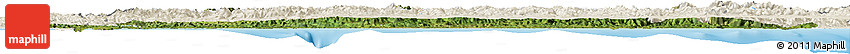 Satellite Horizon Map of Asturias, shaded relief outside