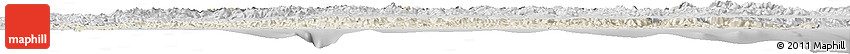 Shaded Relief Horizon Map of Asturias, desaturated