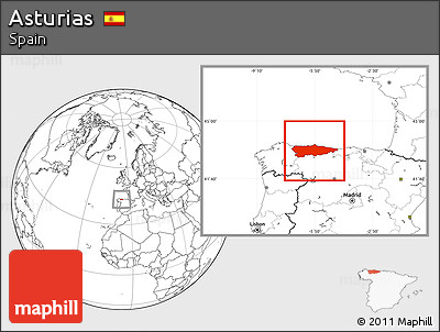 Blank Location Map of Asturias