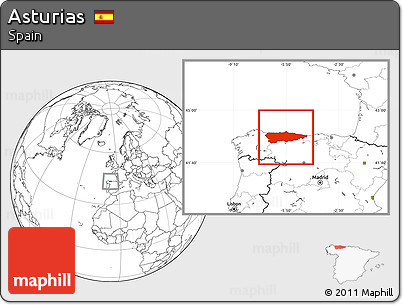 Blank Location Map of Asturias