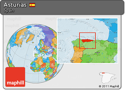 Political Location Map of Asturias