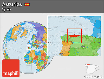 Political Location Map of Asturias