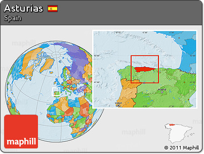 Political Location Map of Asturias