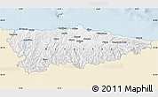 Classic Style Map of Asturias, single color outside