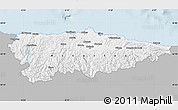 Gray Map of Asturias, single color outside