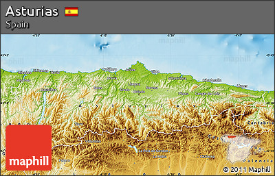 Physical Map of Asturias
