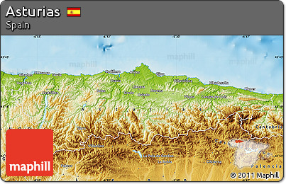Physical Map of Asturias