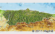 Satellite Map of Asturias, physical outside