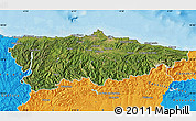 Satellite Map of Asturias, political outside