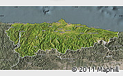 Satellite Map of Asturias, semi-desaturated