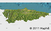 Satellite Map of Asturias, single color outside
