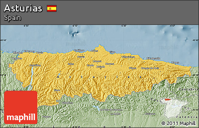 Savanna Style Map of Asturias
