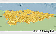 Savanna Style Map of Asturias, single color outside