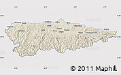 Shaded Relief Map of Asturias, cropped outside