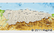 Shaded Relief Map of Asturias, physical outside