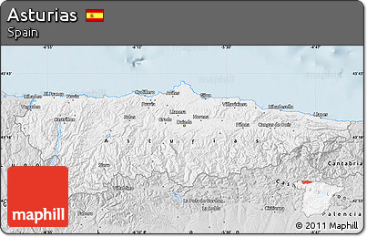 Silver Style Map of Asturias