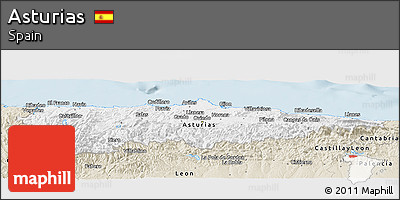 Classic Style Panoramic Map of Asturias