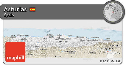 Classic Style Panoramic Map of Asturias