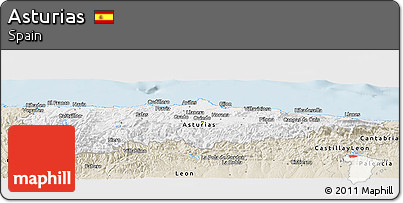 Classic Style Panoramic Map of Asturias