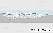 Gray Panoramic Map of Asturias, single color outside