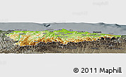 Physical Panoramic Map of Asturias, darken, semi-desaturated
