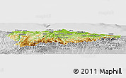 Physical Panoramic Map of Asturias, lighten, desaturated