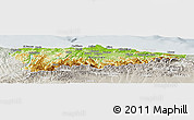 Physical Panoramic Map of Asturias, lighten, semi-desaturated