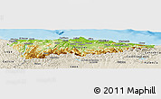 Physical Panoramic Map of Asturias, shaded relief outside