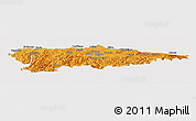 Political Panoramic Map of Asturias, cropped outside