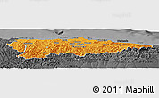 Political Panoramic Map of Asturias, darken, desaturated