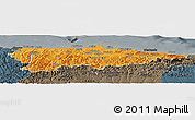 Political Panoramic Map of Asturias, darken, semi-desaturated
