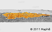 Political Panoramic Map of Asturias, desaturated