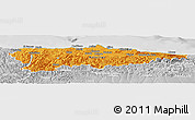 Political Panoramic Map of Asturias, lighten, desaturated