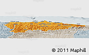 Political Panoramic Map of Asturias, lighten, semi-desaturated