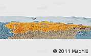 Political Panoramic Map of Asturias, semi-desaturated